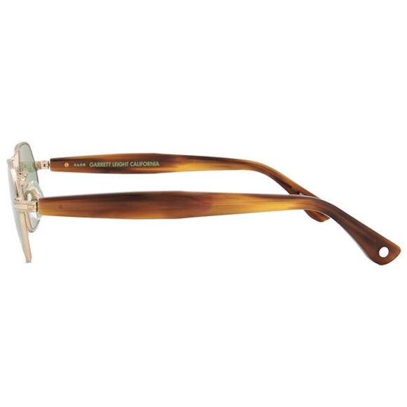 GARRETT LEIGHT Goldie Bio Aviators - Tortoiseshell Arm - Green Lens - 50 main image 9